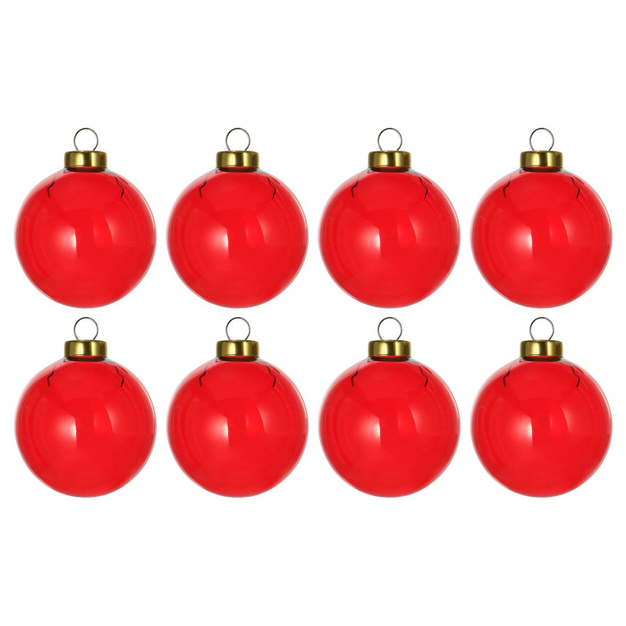 VINTERFINT tree ornament, bauble glass/red, 6 cm, 8 pack