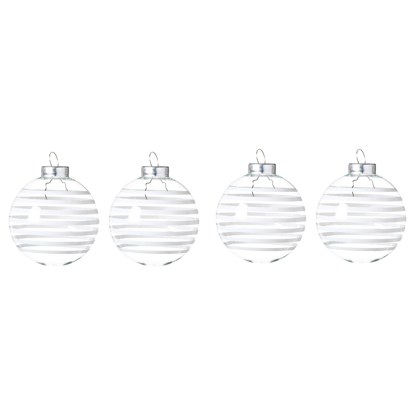 VINTERFINT tree ornament, bauble clear glass/white, 6 cm