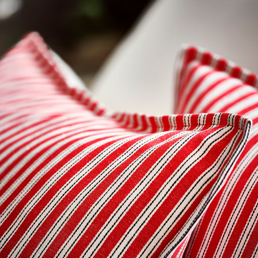 VINTERFINT cushion cover, striped red/white, 50x50 cm