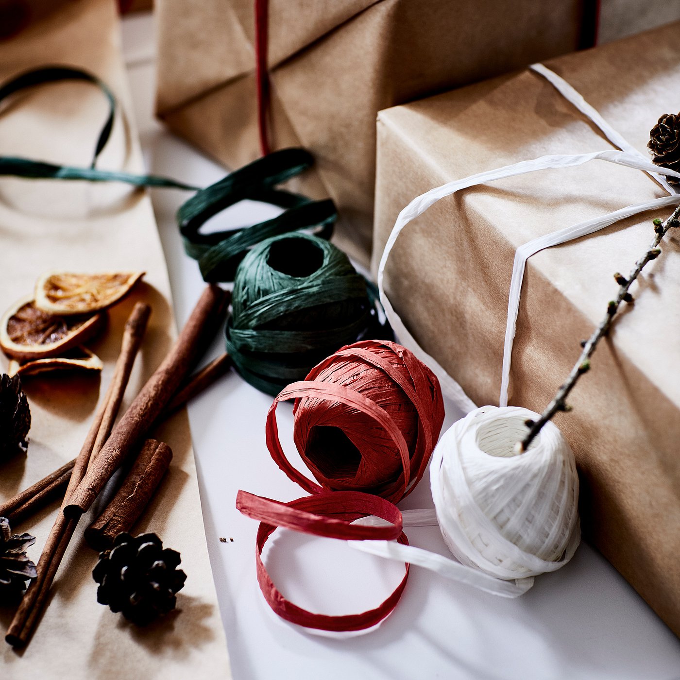 VINTERFINT ribbon, white/red/green