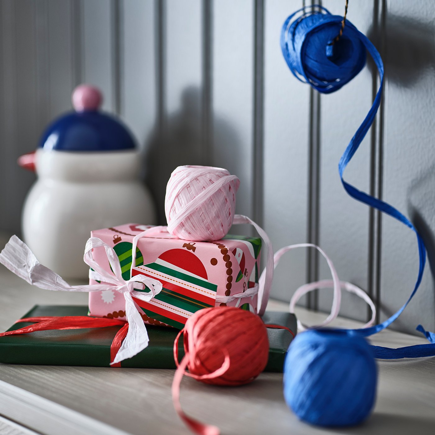 VINTERFINT ribbon, pink/red/blue