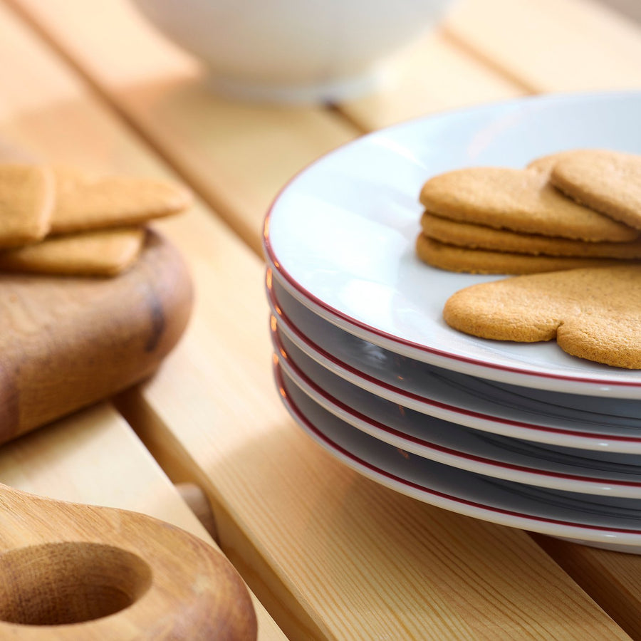 VINTERFINT side plate, white/red, 20 cm