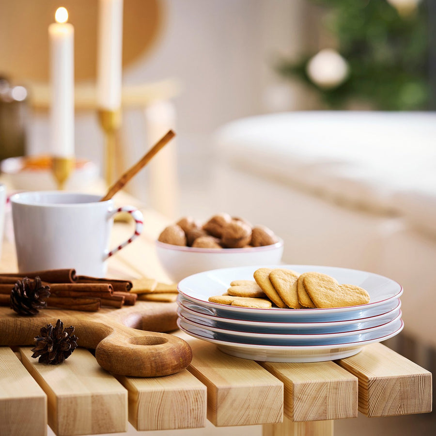 VINTERFINT side plate, white/red, 20 cm