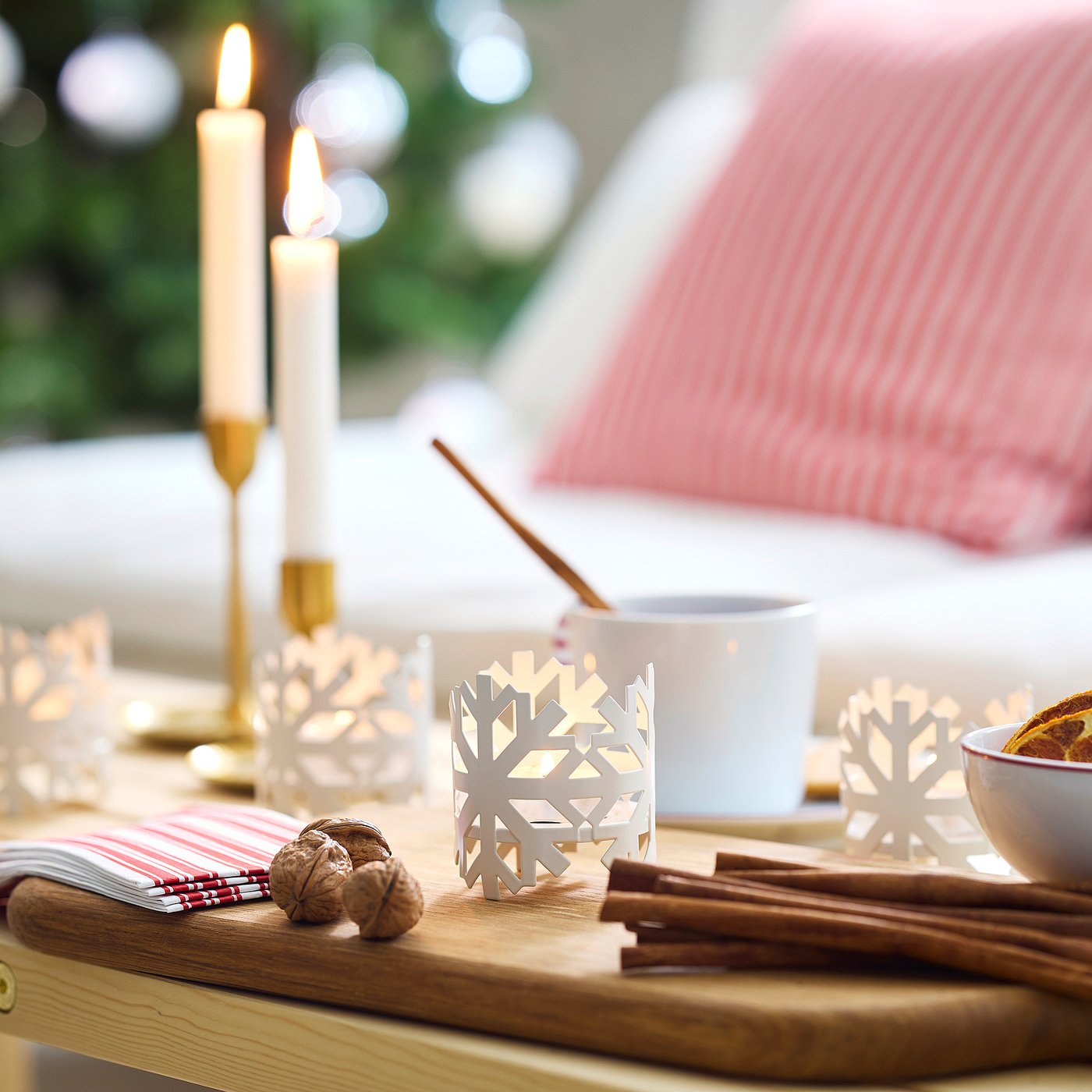 VINTERFINT tealight holder, white, 7 cm