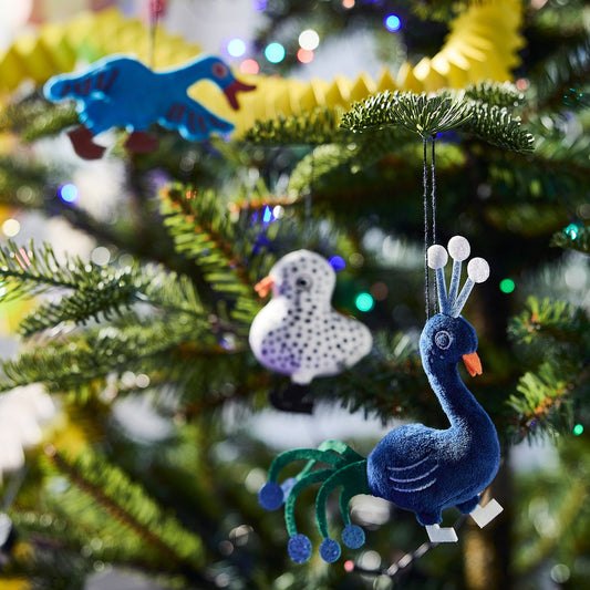 VINTERFINT tree ornament set of 3, birds/mixed colours