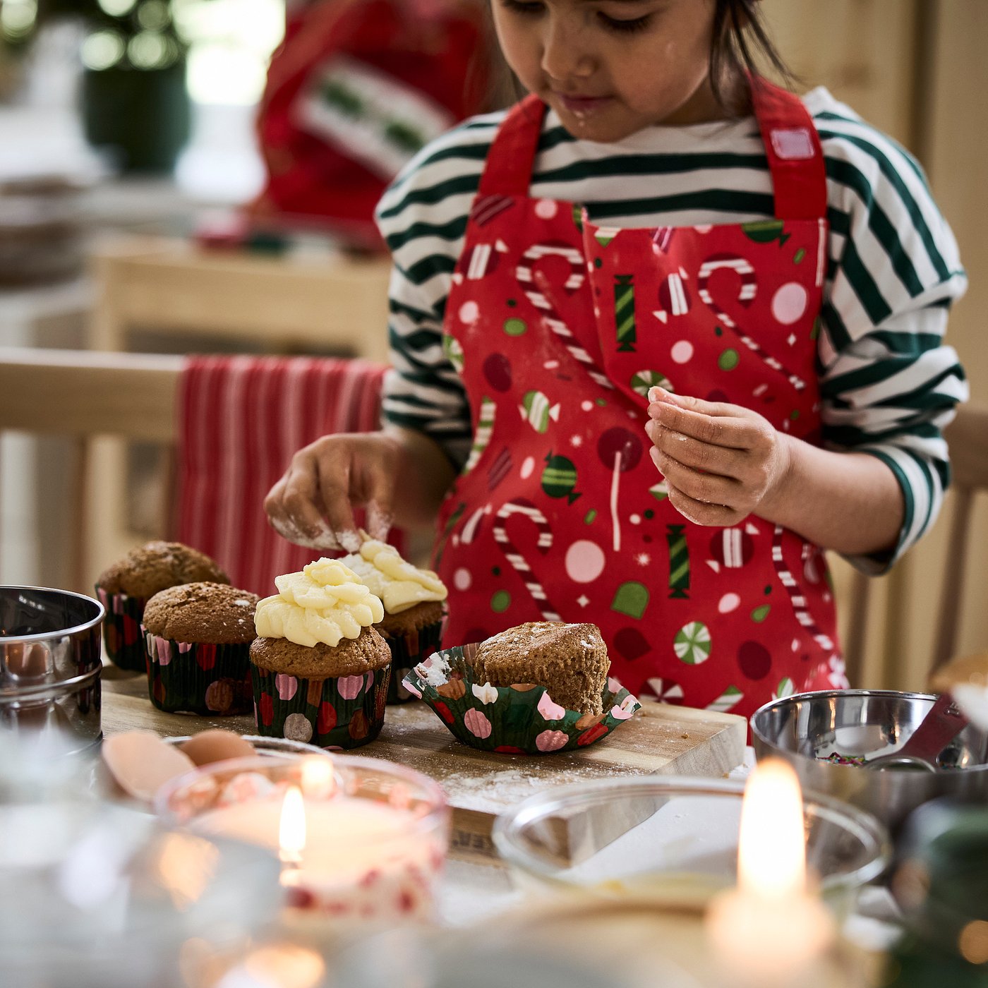 VINTERFINT baking cup, dotted multicolour, 5 cm