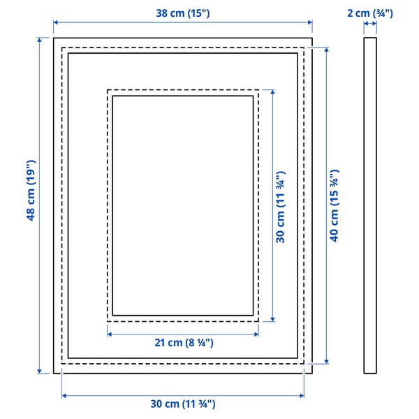 VIRSERUM frame, gold-colour, 30x40 cm