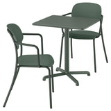 VISINGSÖ / VISINGSÖ table and 2 chairs, outdoor deep green/deep green, 70x70 cm