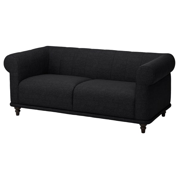 VISKAFORS 2-seat sofa, Lejde anthracite/brown, 194x74x90 cm
