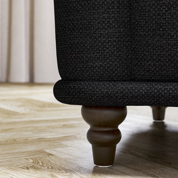 VISKAFORS 2-seat sofa, Lejde anthracite/brown, 194x74x90 cm