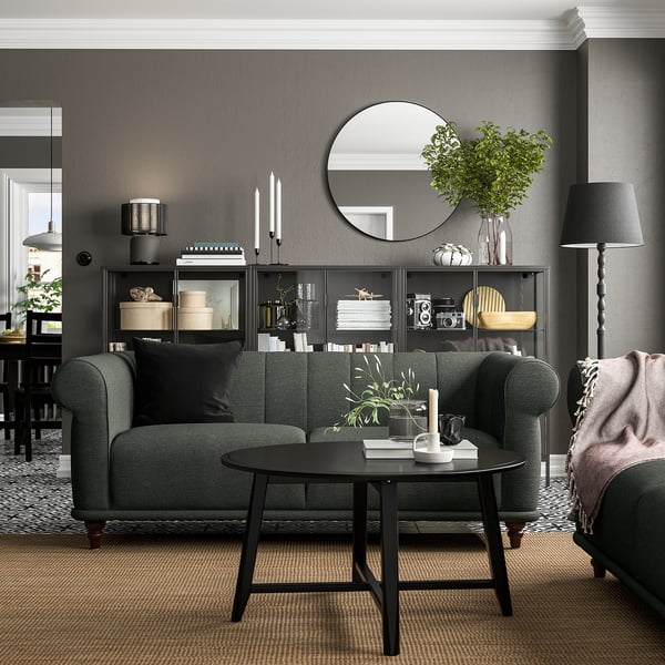 VISKAFORS 2-seat sofa, Lejde grey/green/brown, 194x74x90 cm