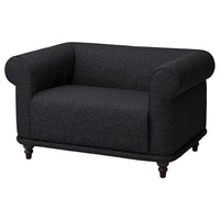 VISKAFORS 1,5-seat armchair, Lejde anthracite/brown, 134x74x90 cm