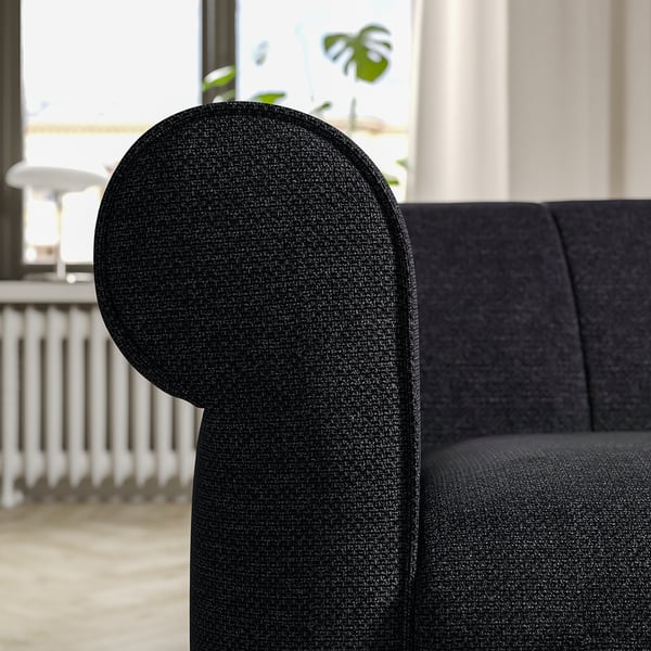 VISKAFORS 1,5-seat armchair, Lejde anthracite/brown, 134x74x90 cm