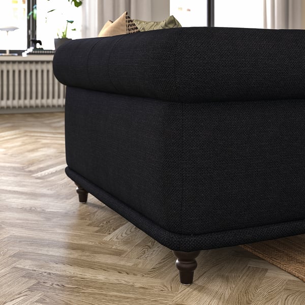 VISKAFORS 1,5-seat armchair, Lejde anthracite/brown, 134x74x90 cm