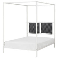 VITARNA four-poster bed frame, white Lillhällan/Skådis black, 140x200 cm