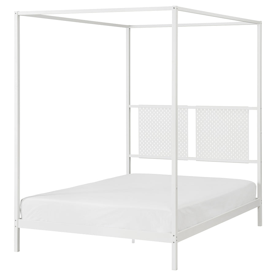 VITARNA four-poster bed frame, white/Skådis white, 140x200 cm