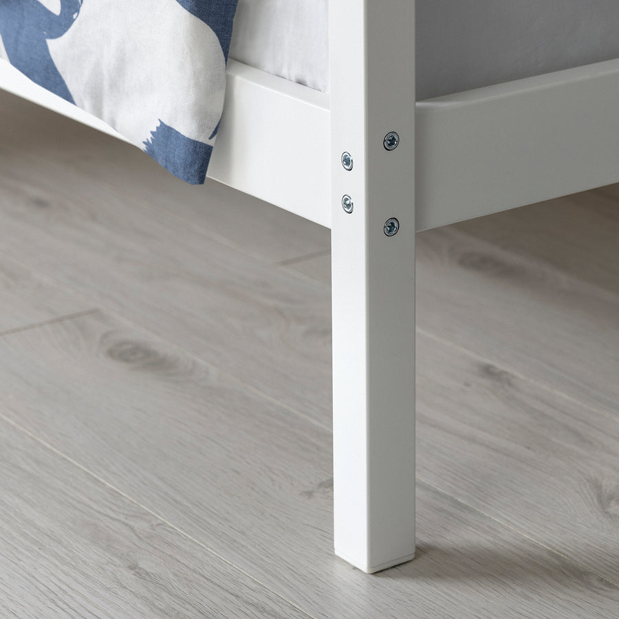 VITARNA four-poster bed frame, white/Skådis black, 140x200 cm