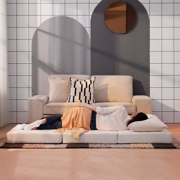 VITHÄLL mattress/pouffe, extra firm/Vissle grey, 80x200 cm