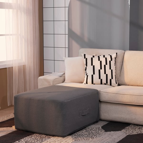 VITHÄLL mattress/pouffe, extra firm/Vissle grey, 80x200 cm