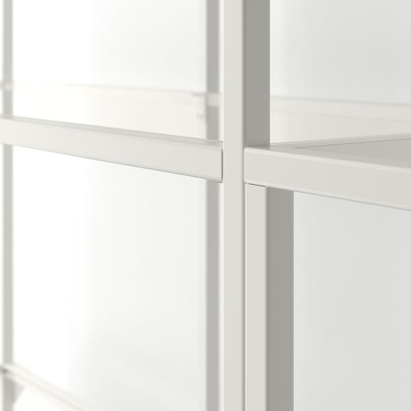 VITTSJÖ storage combination, white/glass, 200x36x175 cm