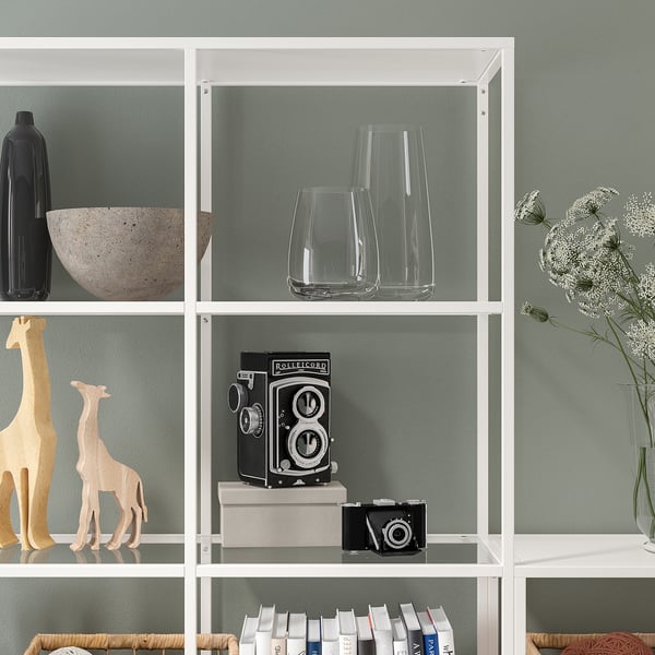 VITTSJÖ storage combination, white/glass, 200x36x175 cm