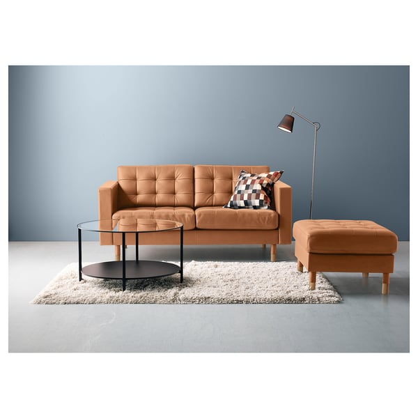 VITTSJÖ coffee table, black-brown/glass, 75 cm