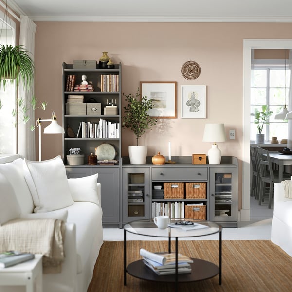 VITTSJÖ coffee table, black-brown/glass, 75 cm