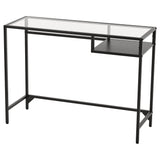 VITTSJÖ laptop table, black-brown/glass, 100x36 cm