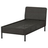 VITTSKÄR modular chaise longue, outdoor/plastic rattan dark grey, 80 cm