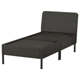 VITTSKÄR modular chaise longue, outdoor/plastic rattan dark grey, 80 cm