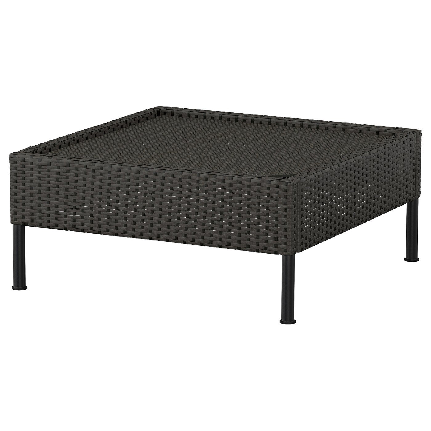 VITTSKÄR 1-seat section for modular sofa, plastic rattan outdoor/dark grey, 80x36x80 cm