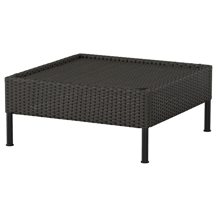 VITTSKÄR 1-seat section for modular sofa, plastic rattan outdoor/dark grey, 80x36x80 cm
