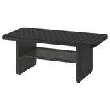 VITTSKÄR coffee table, plastic rattan outdoor/dark grey, 110x58 cm