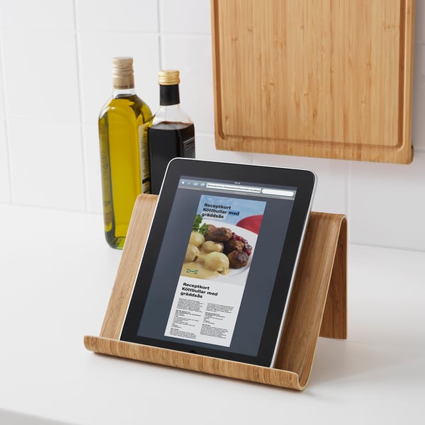 VIVALLA tablet stand, bamboo veneer, 26x17 cm