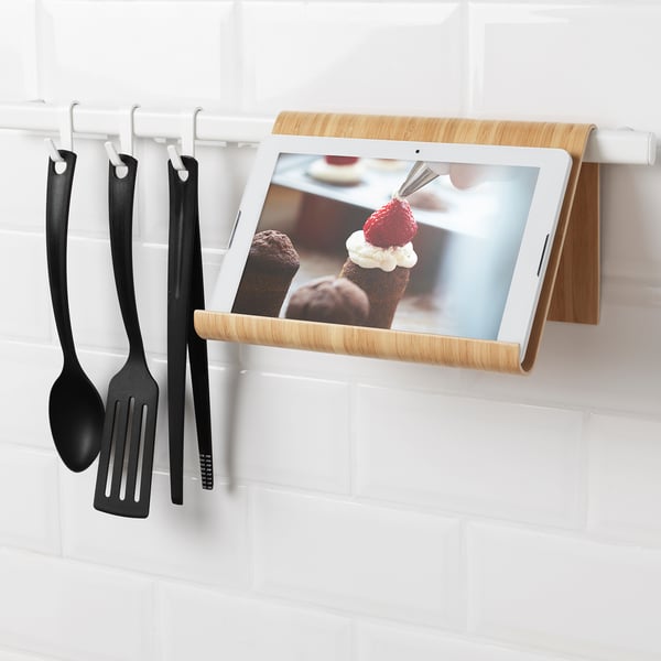 VIVALLA tablet stand, bamboo veneer, 26x17 cm