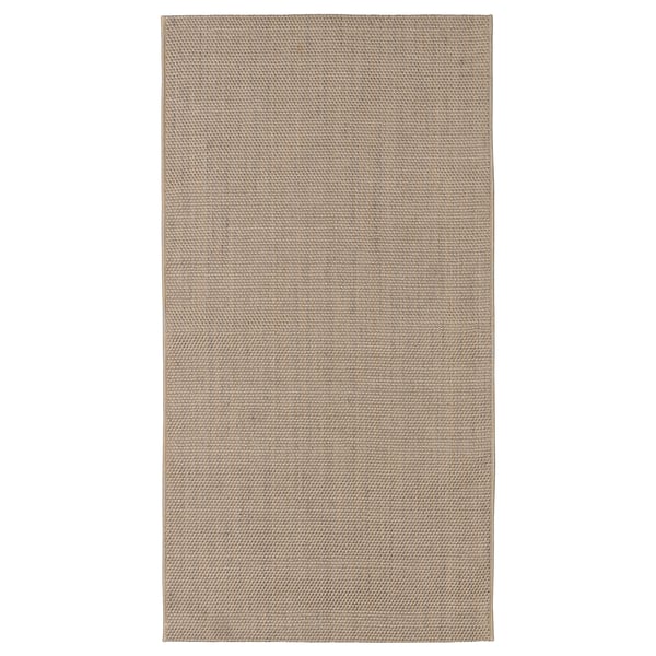 VODSKOV rug, flatwoven, natural/light grey, 80x150 cm
