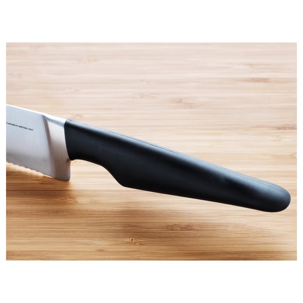 VÖRDA bread knife, black, 23 cm
