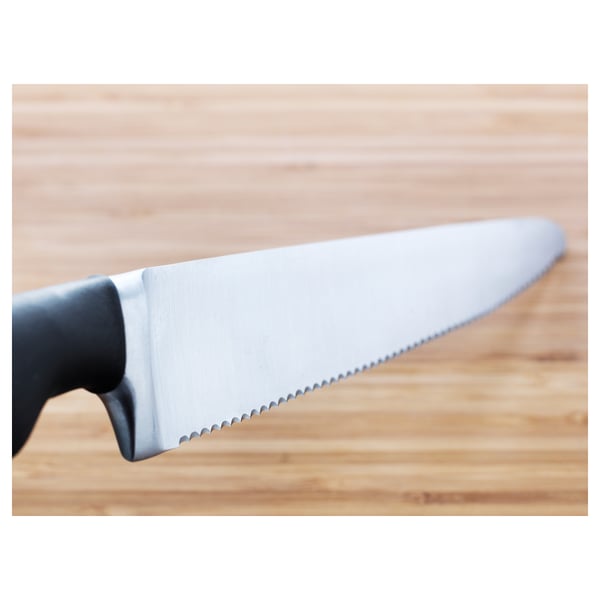VÖRDA bread knife, black, 23 cm