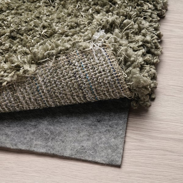 VOLLERSLEV rug, high pile, grey-green, 160x230 cm