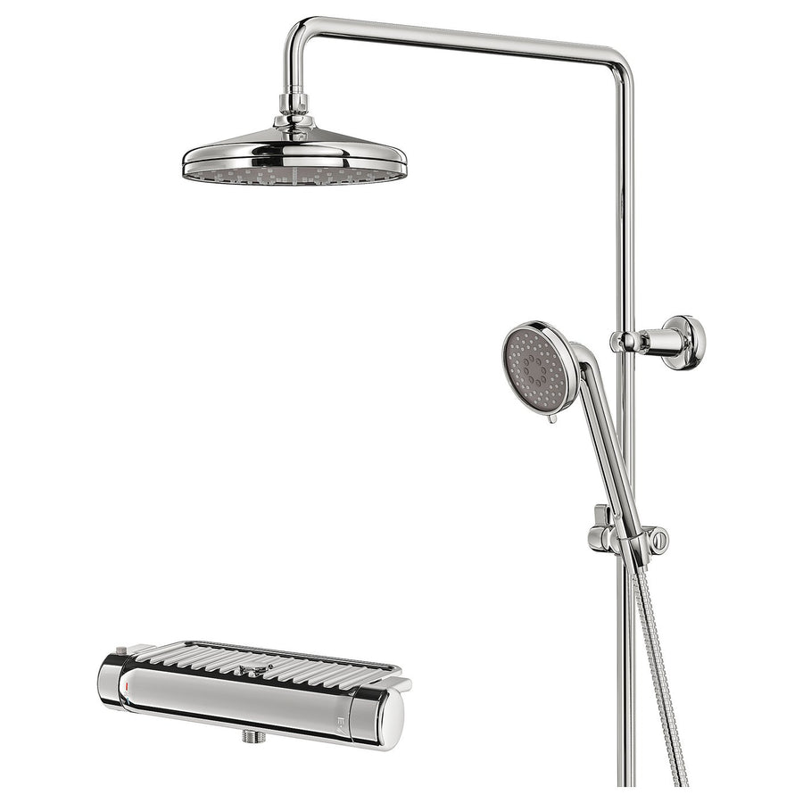 VOXNAN shower set with thermostatic mixer, chrome-plated, 200 mm