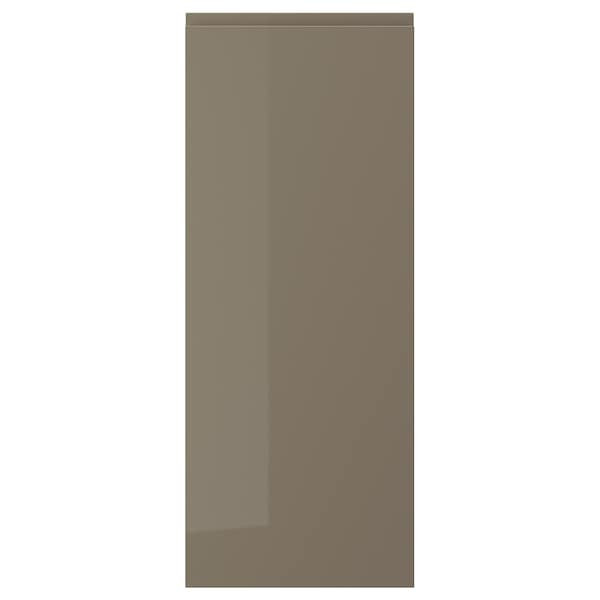 VOXTORP door, high-gloss dark grey-brown, 40x100 cm