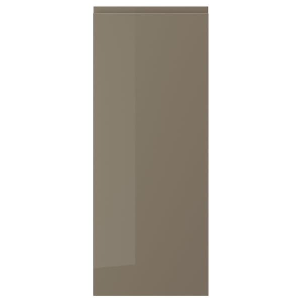 VOXTORP door, high-gloss dark grey-brown, 40x100 cm