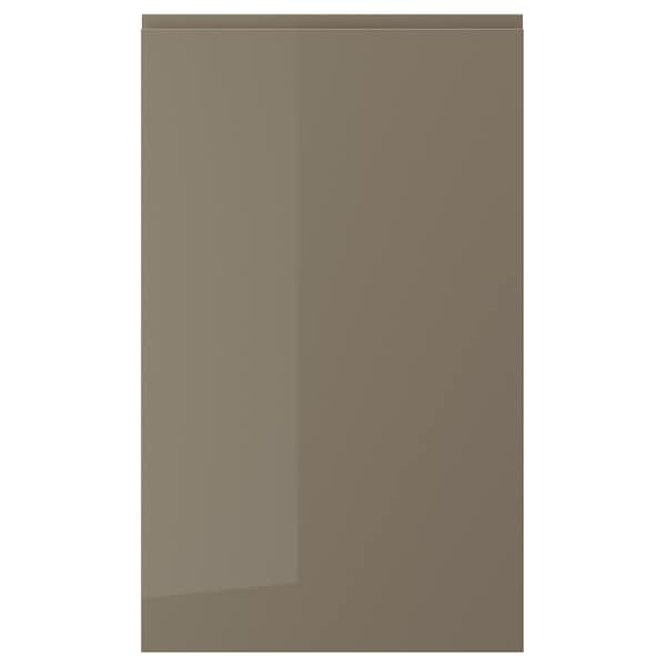 VOXTORP door, high-gloss dark grey-brown, 60x100 cm