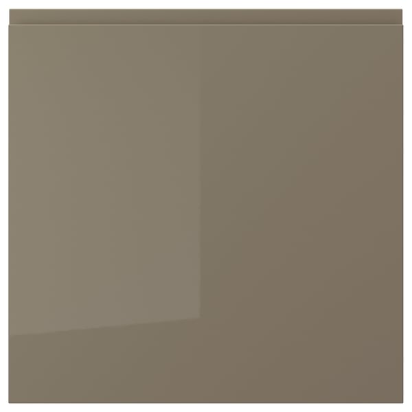 VOXTORP door, high-gloss dark grey-brown, 60x60 cm