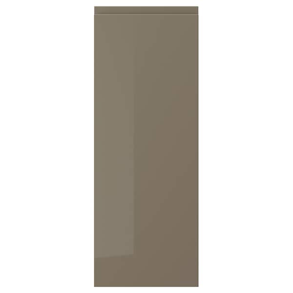 VOXTORP door, high-gloss dark grey-brown, 30x80 cm