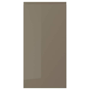 VOXTORP door, high-gloss dark grey-brown, 40x80 cm