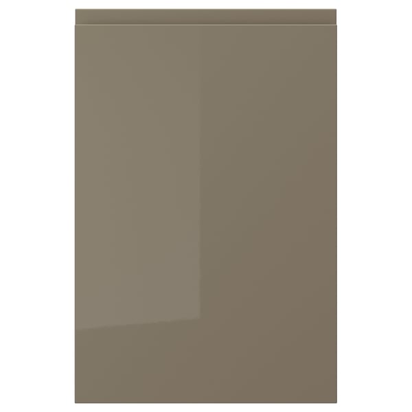 VOXTORP door, high-gloss dark grey-brown, 40x60 cm