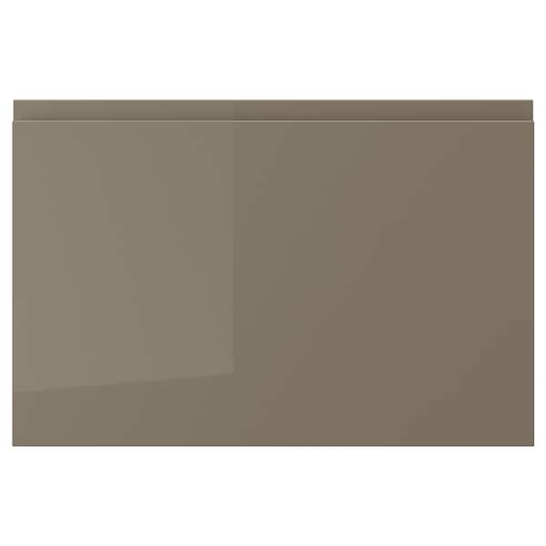 VOXTORP door, high-gloss dark grey-brown, 60x40 cm