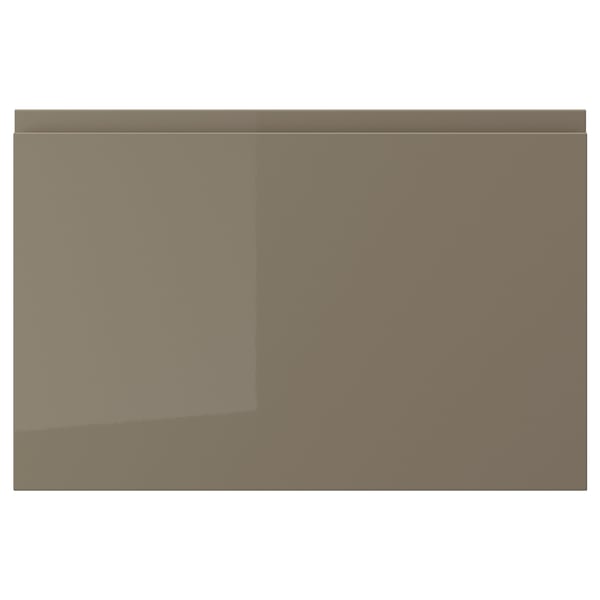 VOXTORP door, high-gloss dark grey-brown, 60x40 cm