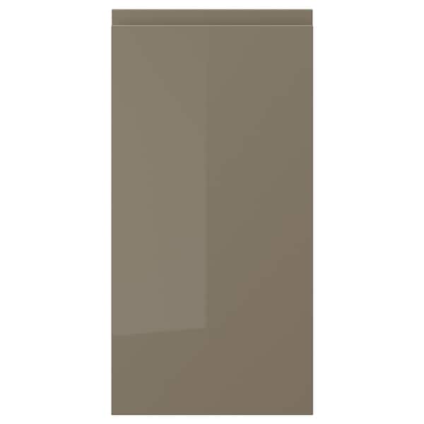 VOXTORP door, high-gloss dark grey-brown, 30x60 cm